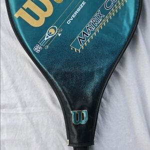 USED Wilson Oversize Frame Geometry Matrix Comp Tennis Racquet & Cover  L2 4 1/4